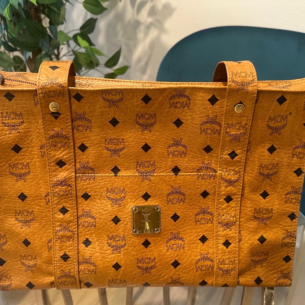 Authentic Mcm Rectangular Tote Bag, Logo Pattern.… - image 6